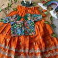 Kid's Viscose Tissue Lehangas