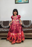 Kid's Kanjivaram Silk Lehengas