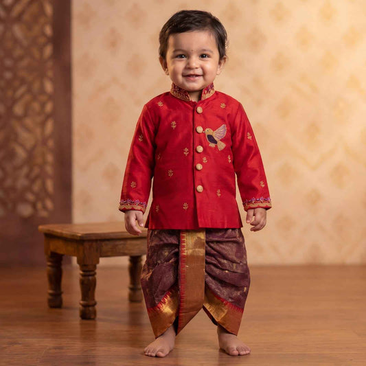 Semi Gadwal family outfit – brown – Arhas Couture