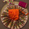 Kids Paithani lehenga – purple – Arhas Couture