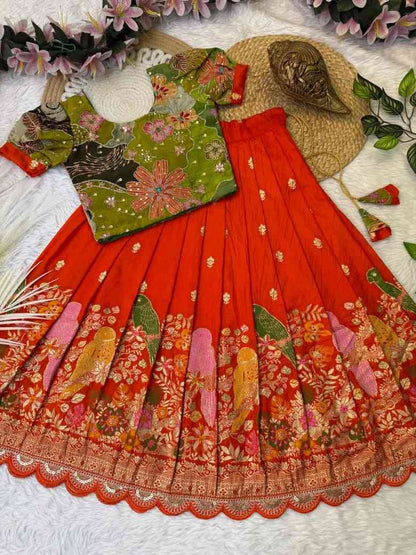Kid's Dola Silk Lehengas