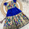 Kids Paithani gown – red – Arhas Couture