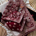 Fancy Uppada silk saree with coding work patch and velvet blouse – Arhas Couture
