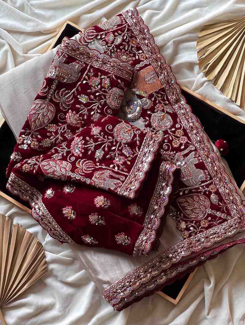 Fancy Uppada silk saree with coding work patch and velvet blouse – Arhas Couture