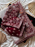 Fancy Uppada silk saree with coding work patch and velvet blouse – Arhas Couture