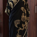 Fancy crepe silk saree with cutdana handwork and sequins – Arhas Couture