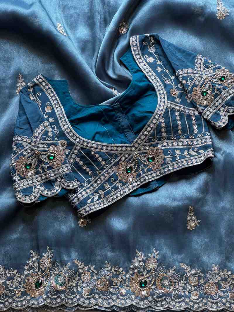 Fancy shimmer tissue saree – colour 2 – Arhas Couture