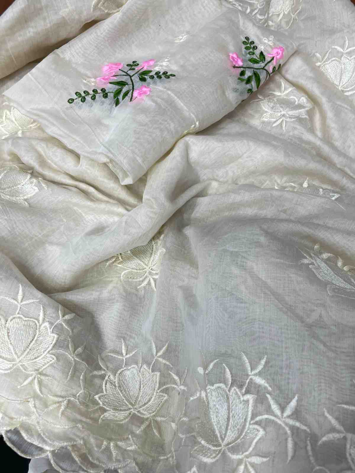 Fancy Chanderi cotton saree – colour 1 – Arhas Couture