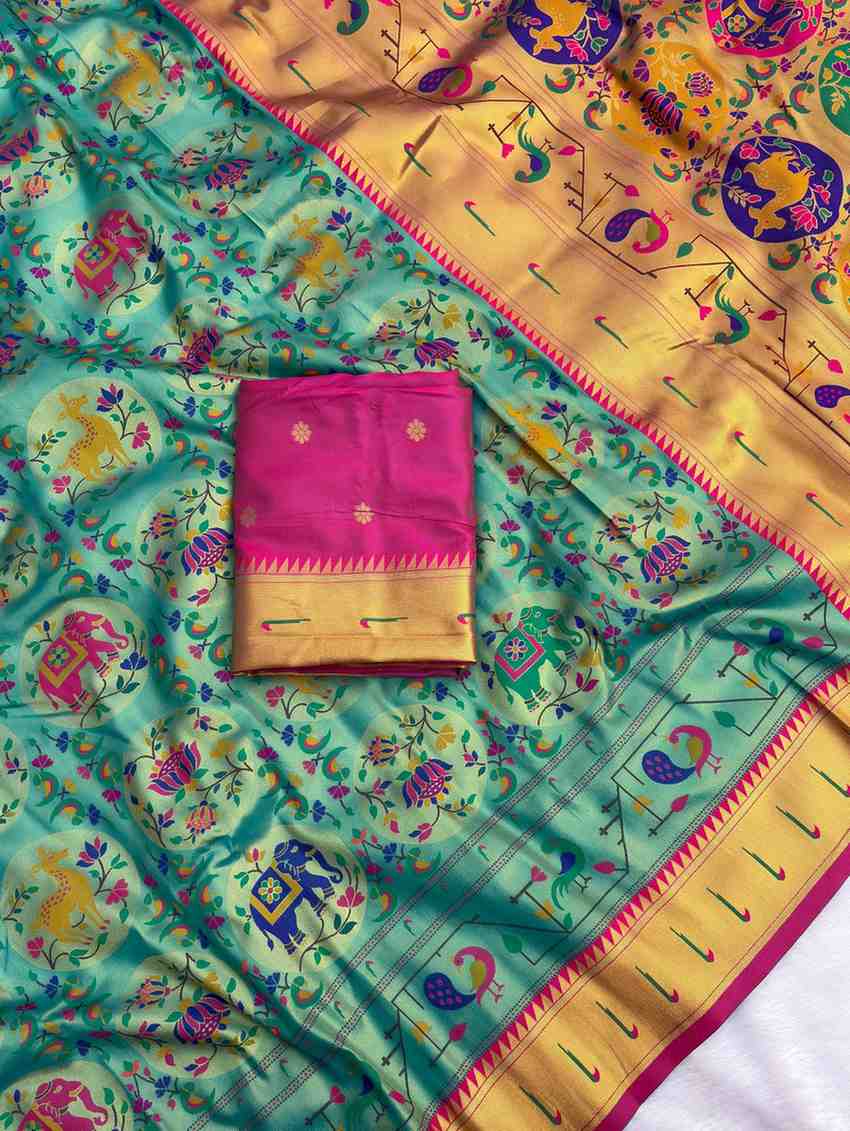 Soft Tissue Paithani Silk Sarees