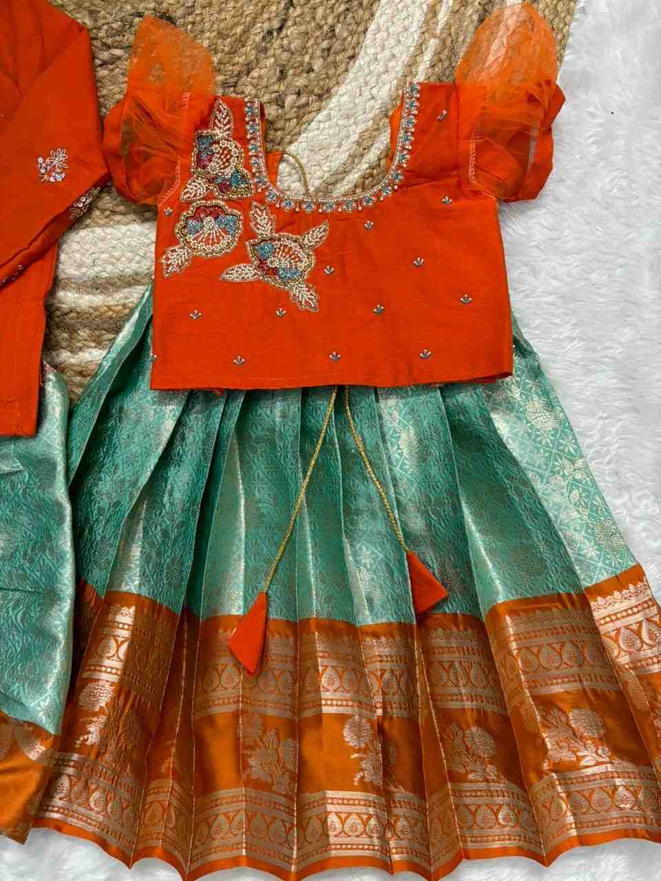 Semi Kanjivaram family outfit – colour 1 – Arhas Couture