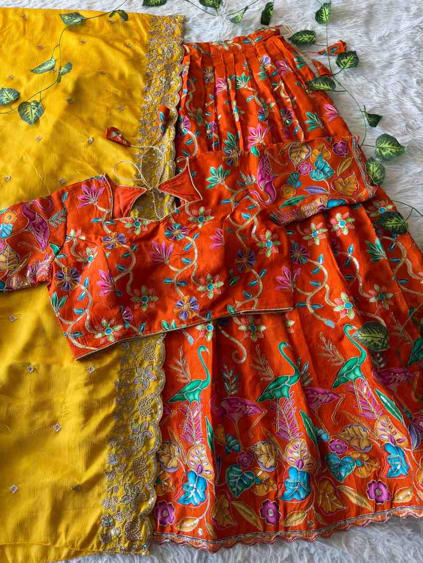 Kids Viscose Dola lehenga – purple – Arhas Couture