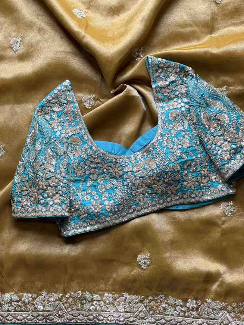 Fancy nylon tissue crepe saree – colour 1 – Arhas Couture