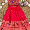 Kids Paithani lehenga – pink – Arhas Couture