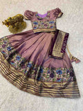 Kid's Tissue Paithani Silk Lehengas
