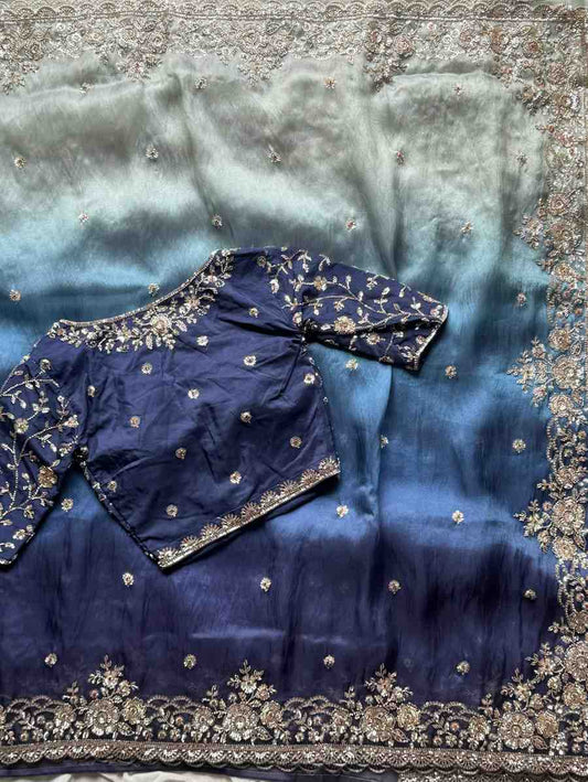 Nylon Tissue Crepe Silk Saree