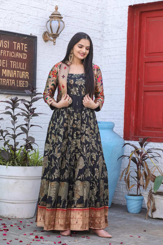 Jacket Style Silk Gown