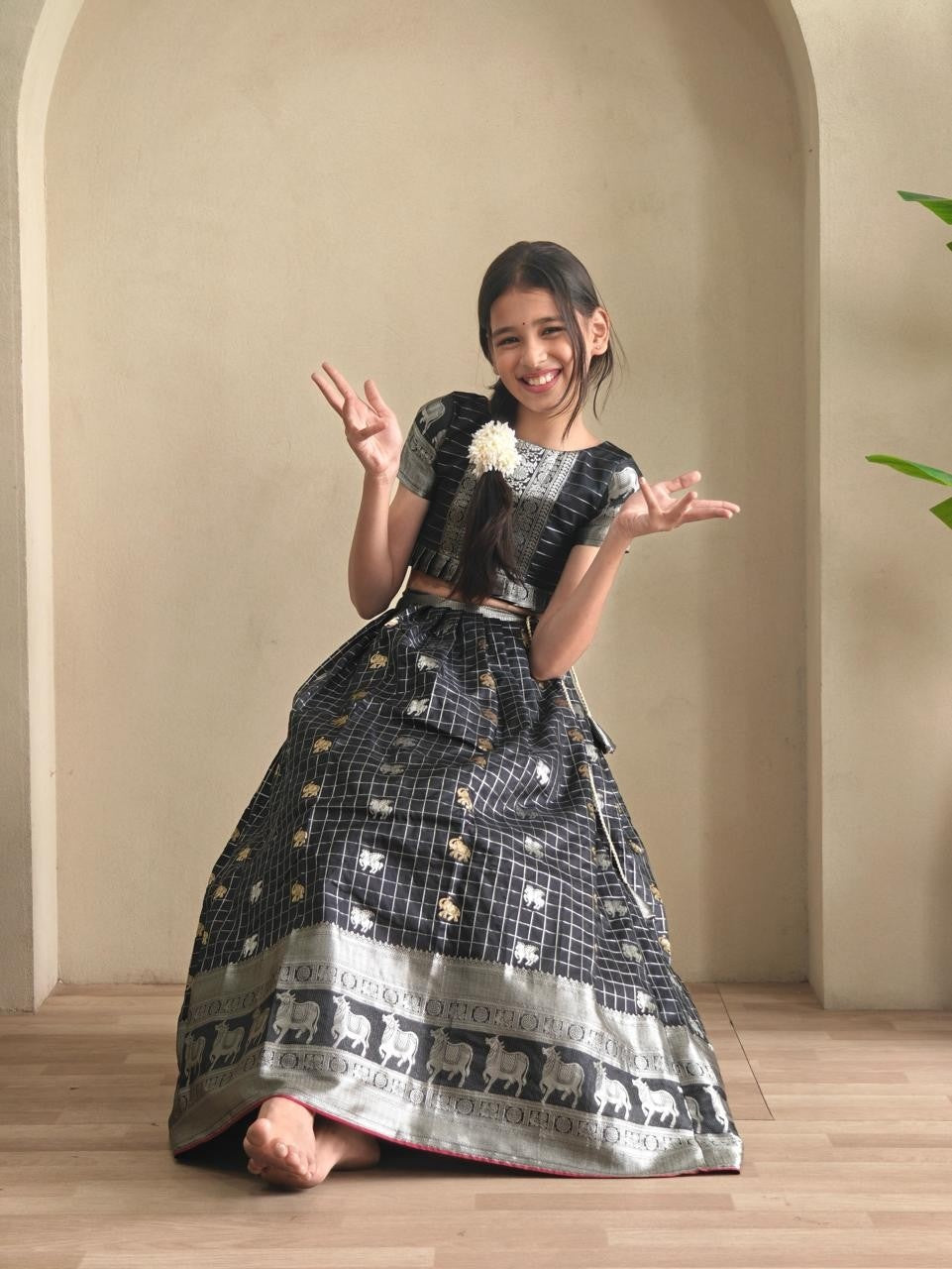 Kid's Kanchi Silk Lehengas