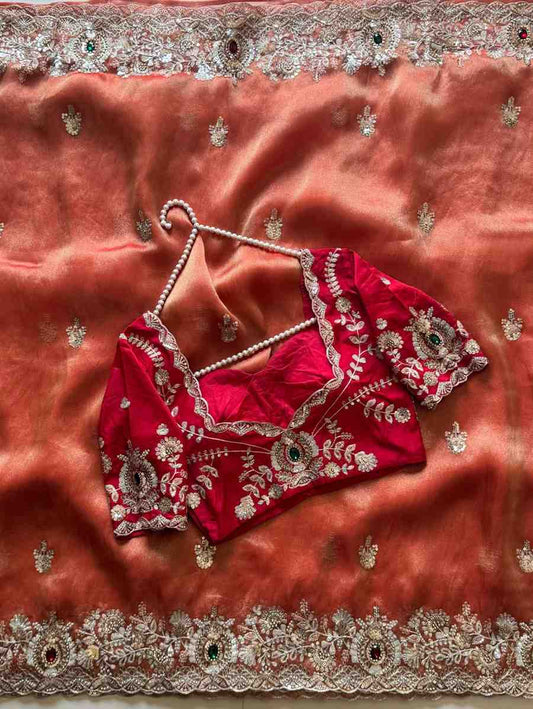 Fancy shimmer tissue saree – colour 2 – Arhas Couture