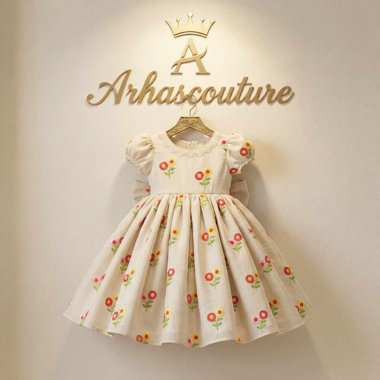 Kids Mul Chanderi frock – colour view – Arhas Couture