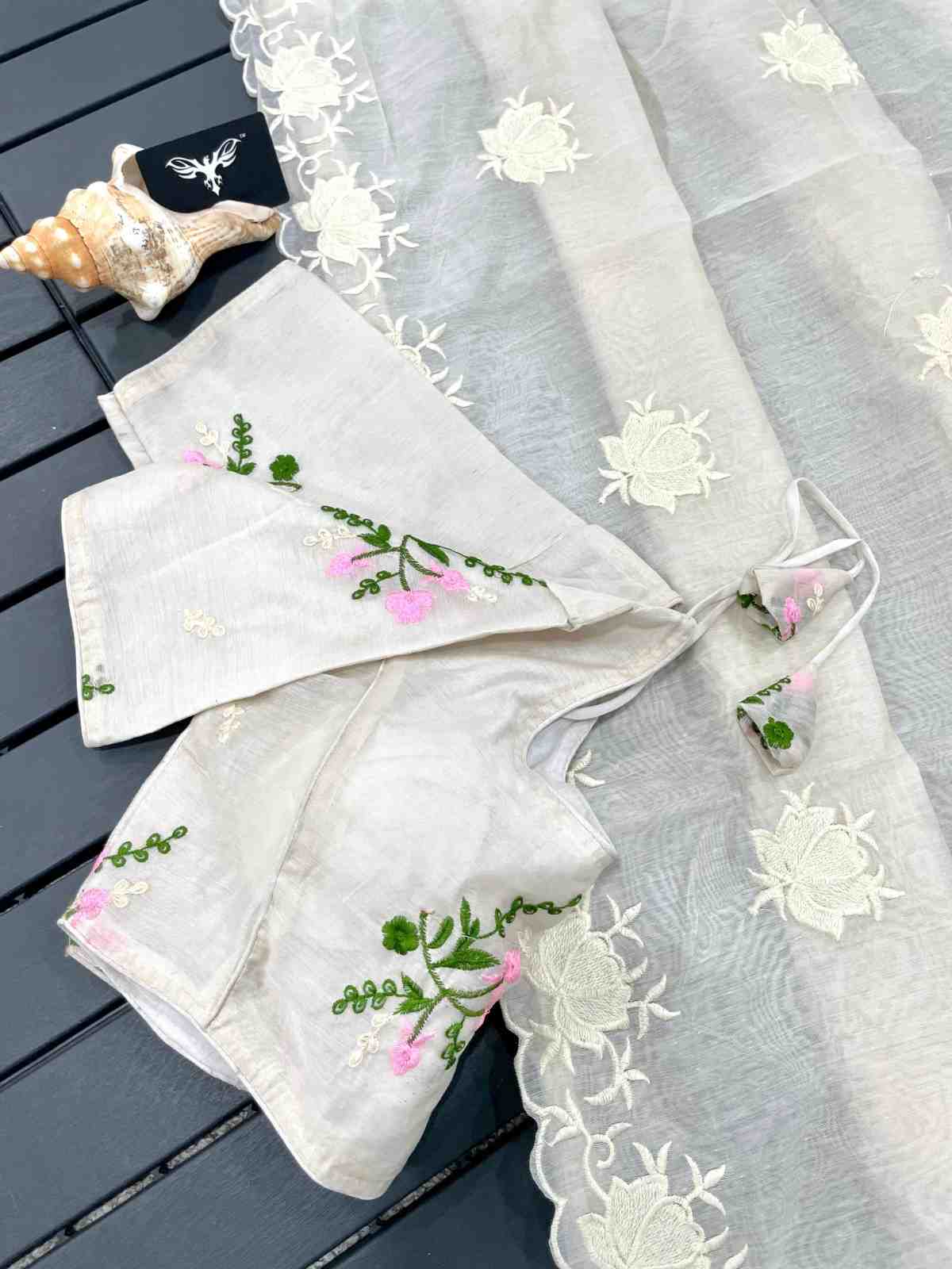 Fancy Chanderi cotton saree – colour 2 – Arhas Couture