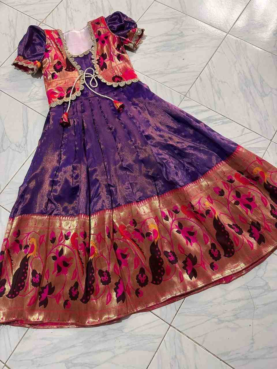 Kid's Kanjivaram Silk Lehengas