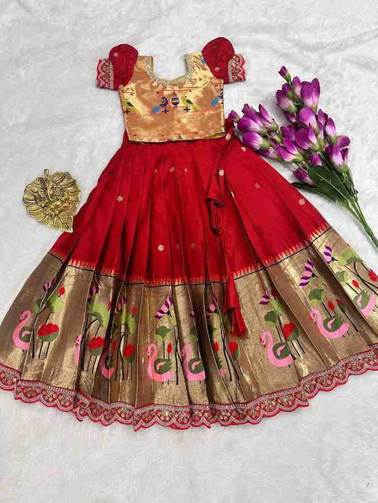Kid's Paithani Silk Lehengas