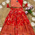 Kids Banarasi Paithani silk lehenga – 5 colours – 1 to 15 years – Arhas Couture