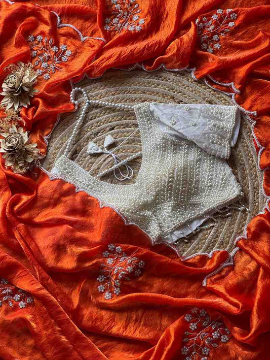 Fancy space silk handwork saree – colour 2 – Arhas Couture