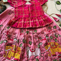 Kids Viscose tissue lehenga – pink – Arhas Couture