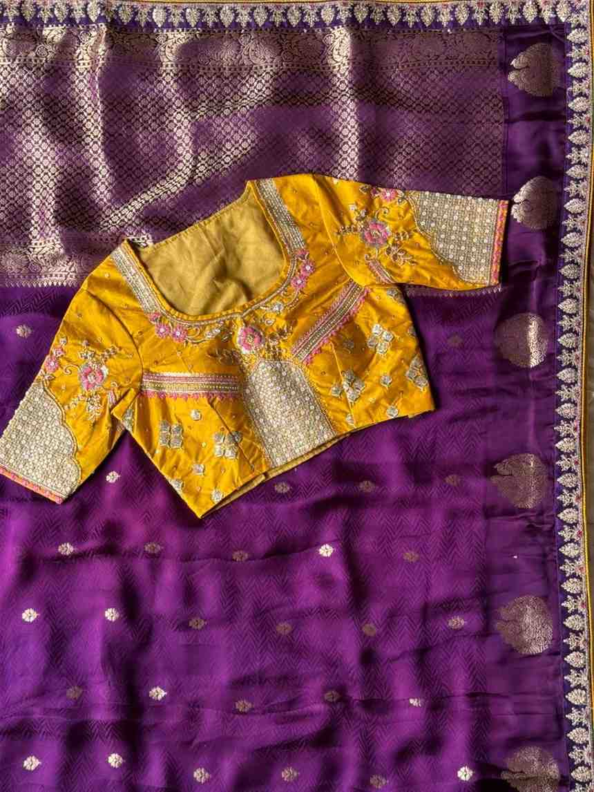 Fancy satin silk saree – colour 1 – Arhas Couture