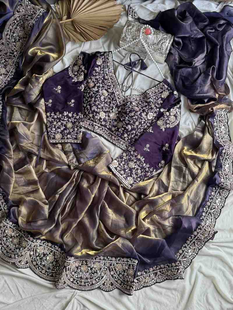 Fancy space silk ready-to-wear sarees by Arhas Couture