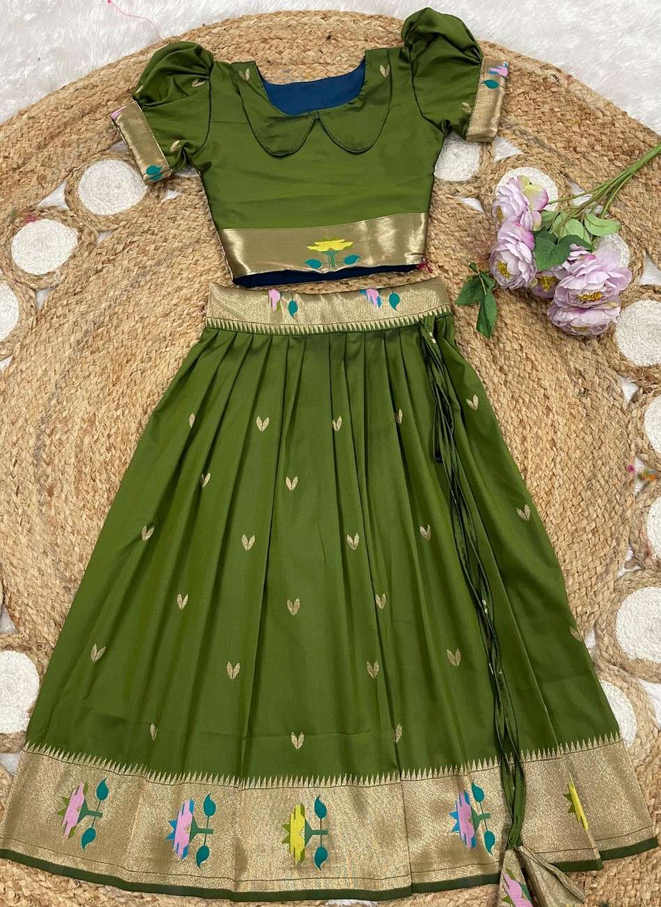 Kid's Paithani Silk Lehengas