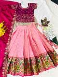 Kid's Zari Paithani Lehenga