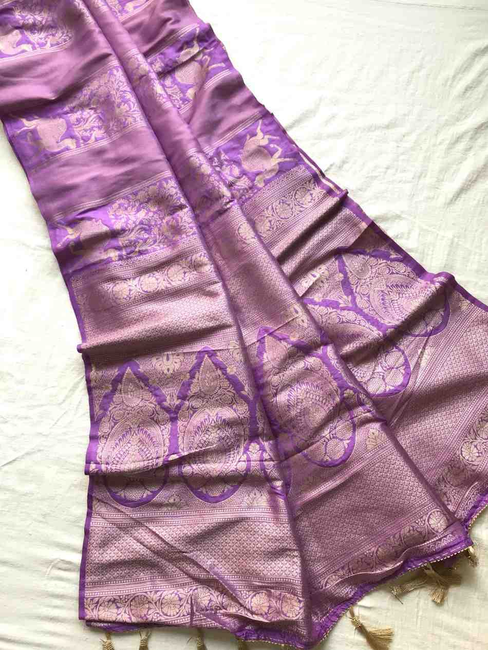 Fancy Banarasi Dola tissue saree – colour 1 – Arhas Couture