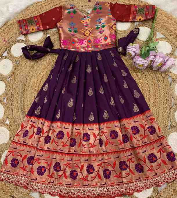 Kid's Paithani Soft Silk Lehengas