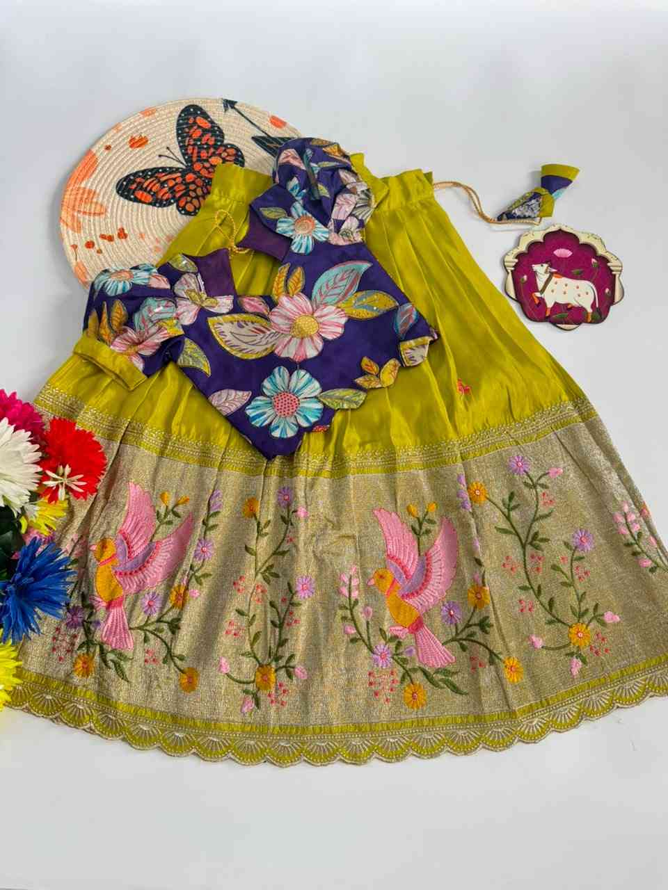 Kid's Tissue Silk Lehengas
