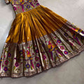 Kids Paithani gown – yellow – Arhas Couture