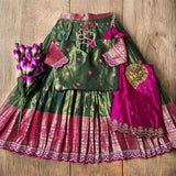 Kid's Shimmer Silk Lehengas