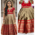 Kid's Silk Embroidery Gowns