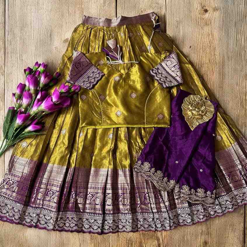 Kid's Shimmer Silk Lehengas