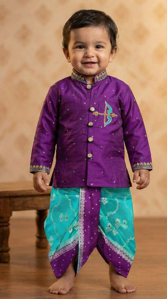 Banarasi silk family outfit – colour 2 – Arhas Couture