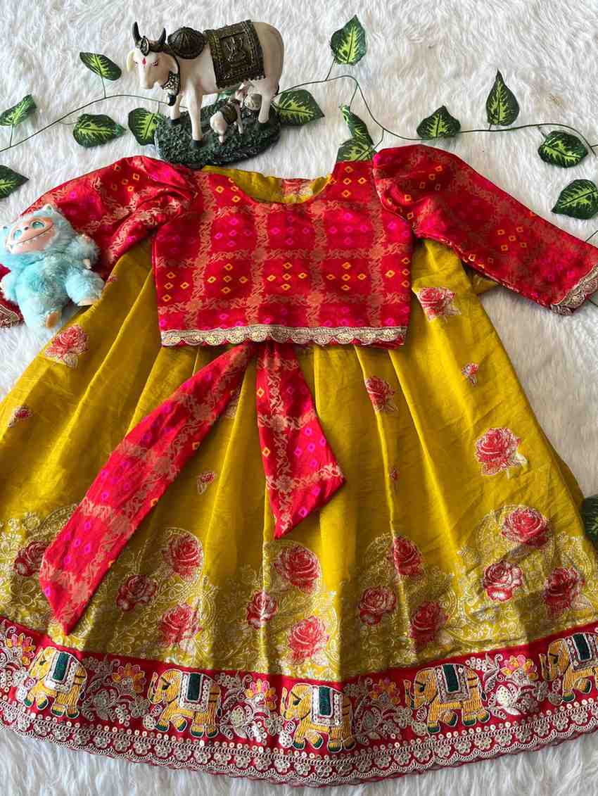 Kids Dola silk lehenga – colour 2 – Arhas Couture