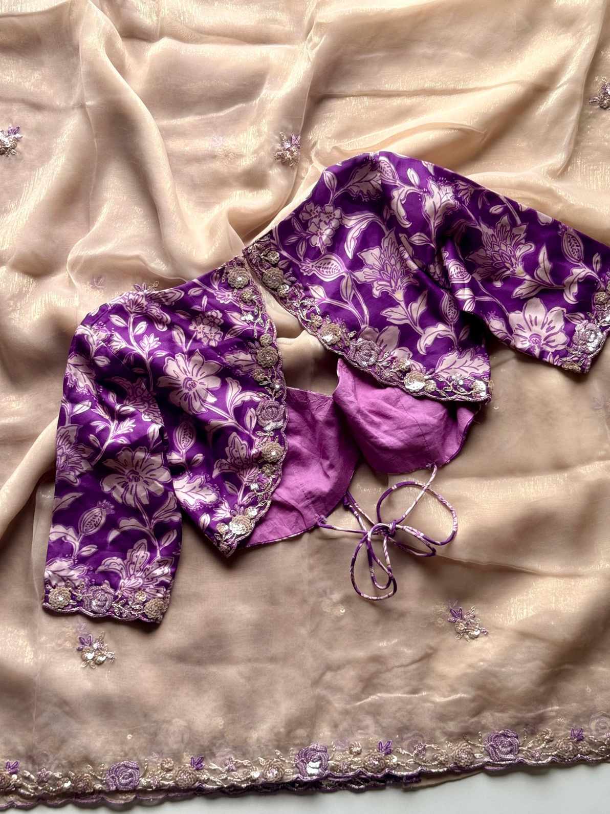 Tissue Silk Coding Work Saree