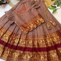 Kids Narayanpet lehenga – brown – Arhas Couture