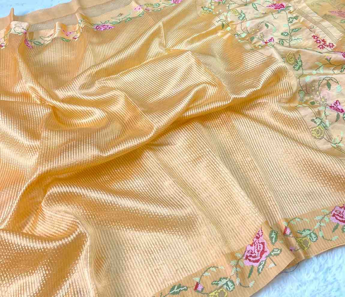 Fancy tissue silk saree – colour 4 – Arhas Couture