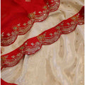Tissue Silk Scalloped Saree