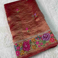 Fancy tissue embroidery saree – colour 1 – Arhas Couture