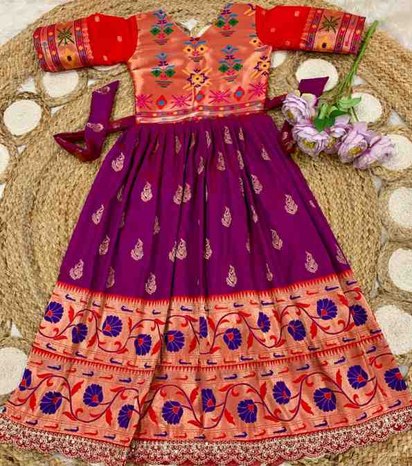 Kid's Paithani Soft Silk Lehengas