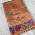 Fancy tissue embroidery saree – colour 4 – Arhas Couture