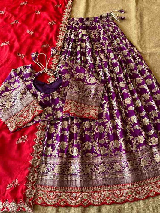 Dola Silk Zari Weaving Lehengas